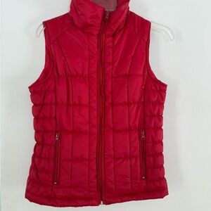 New York & Company Cherry Red Quilted Vest